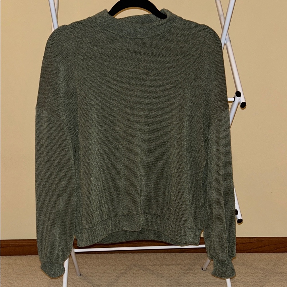 Lush Forest Green Women's Turtleneck Sweater